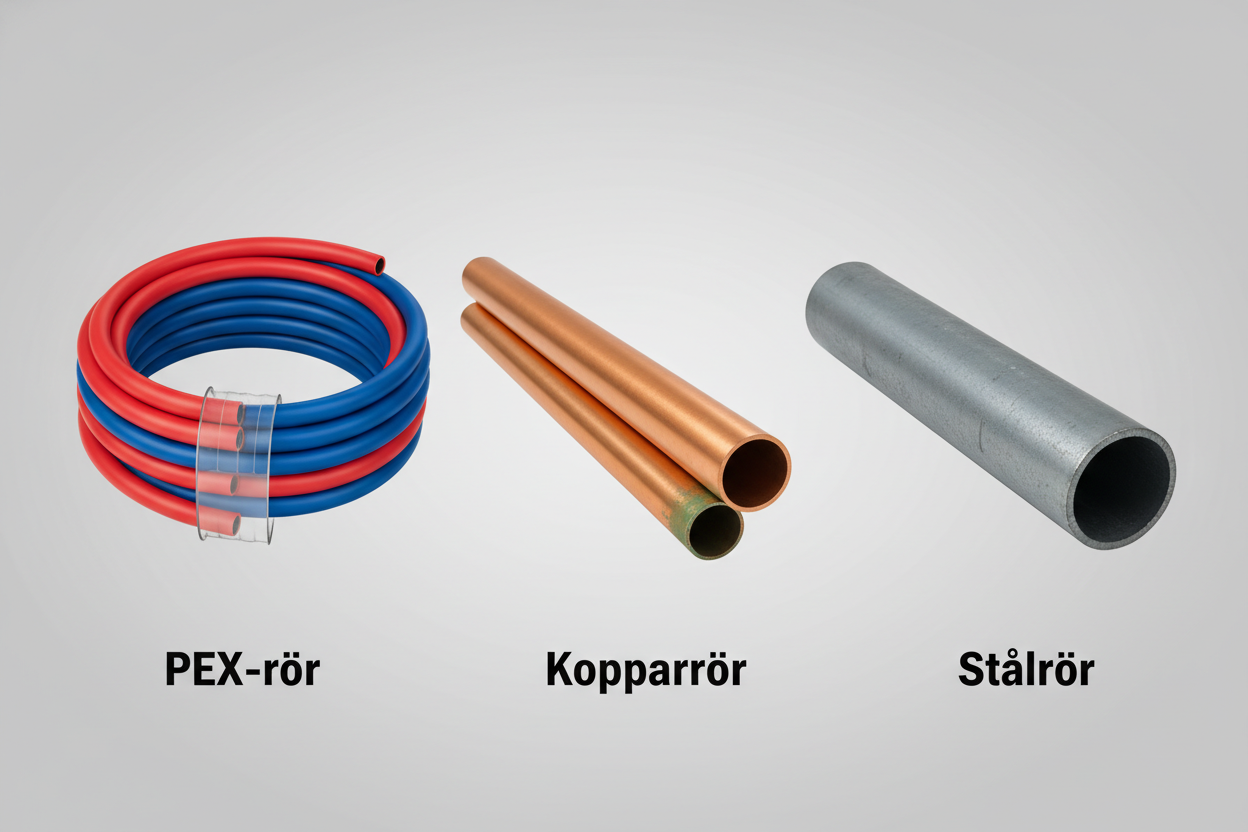 Skillnaden mellan PEX-rör, kopparrör och stålrör – vilket material ska du välja?